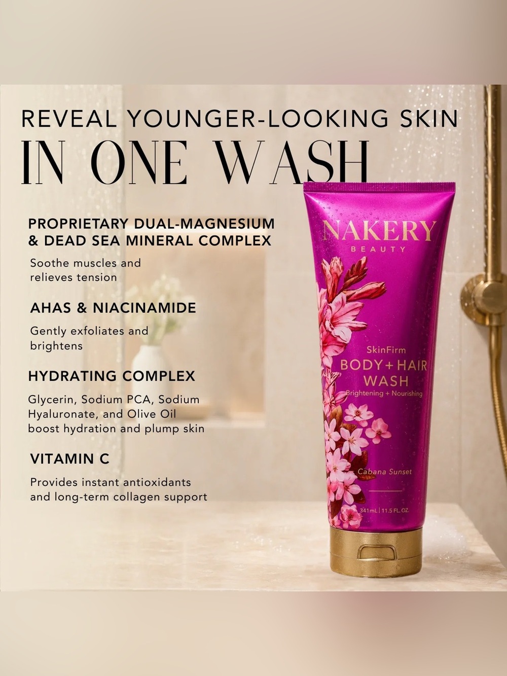 Nakery Beauty Skinfirm Tropical Therapy Body + Hair Wash —341ml - Picture 5 of 11